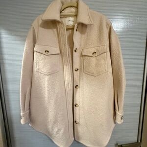 Aritzia Wilfred Free Ganna Shirt Jacket, Heather Bone, Size S